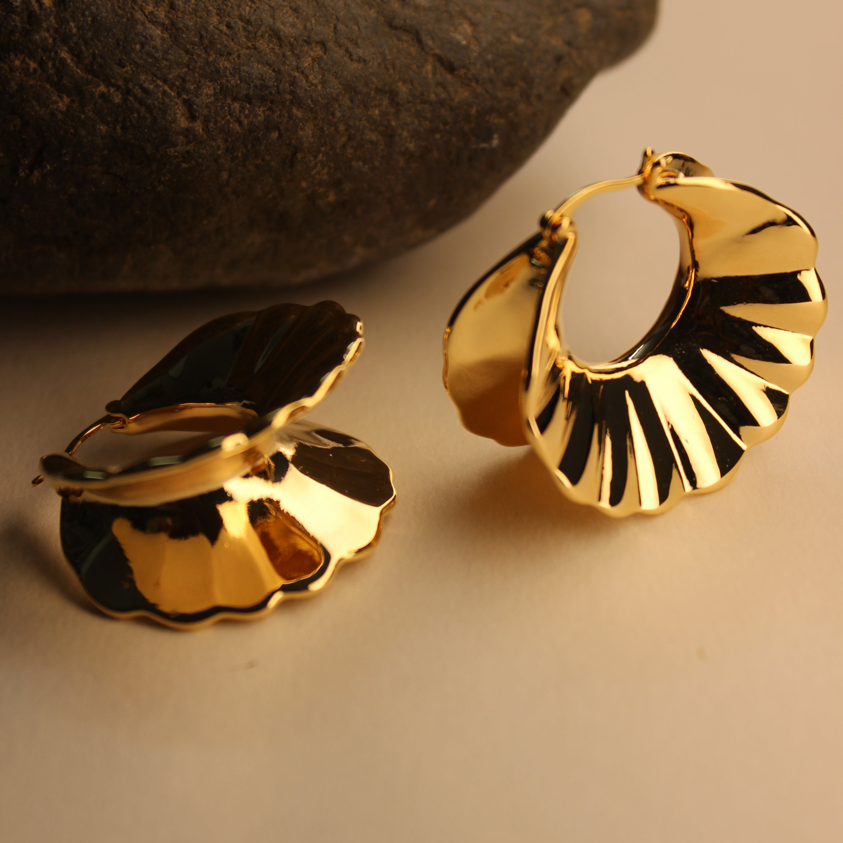 Luna Fold Hoop Earrings