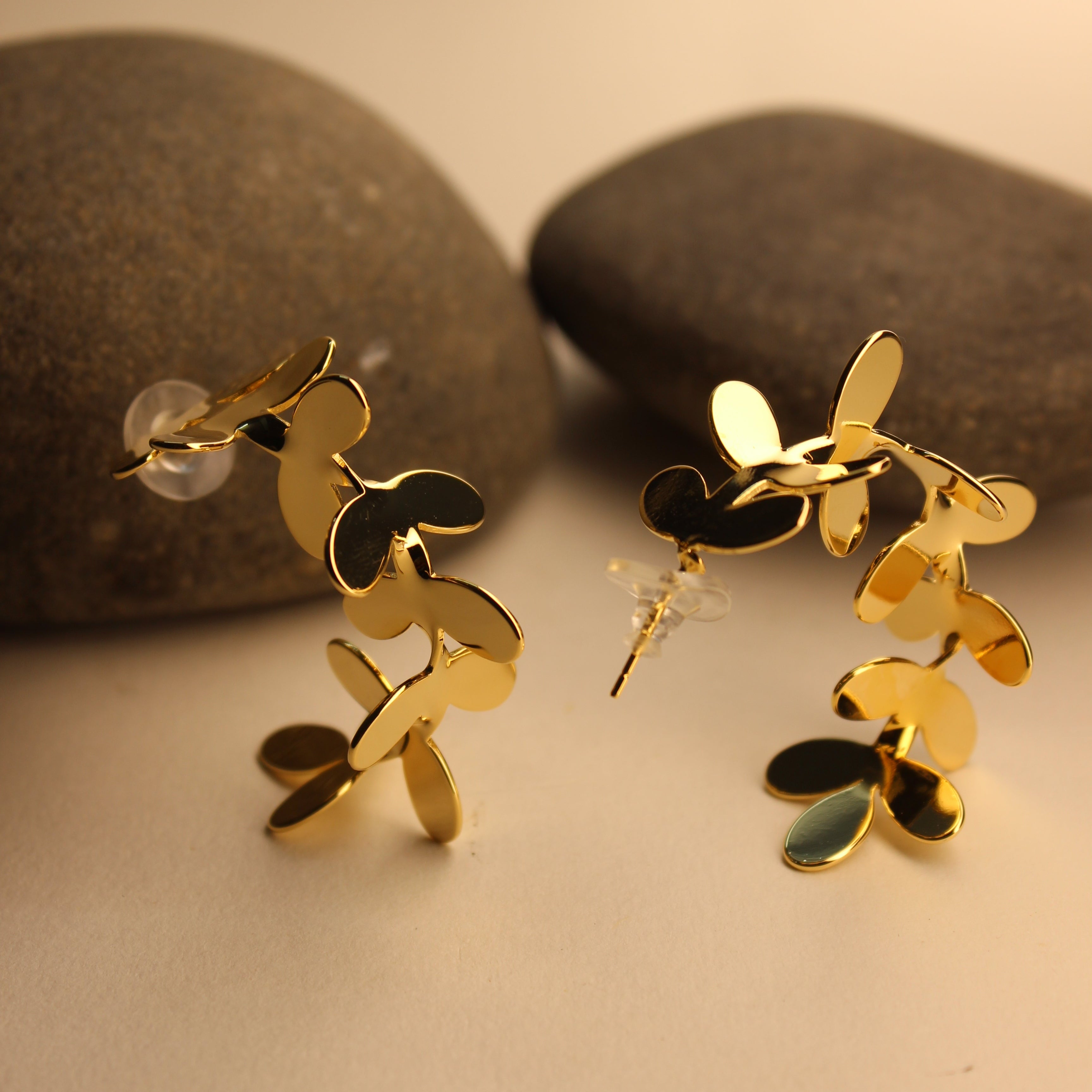 Petal Arc Half-Hoop Earrings