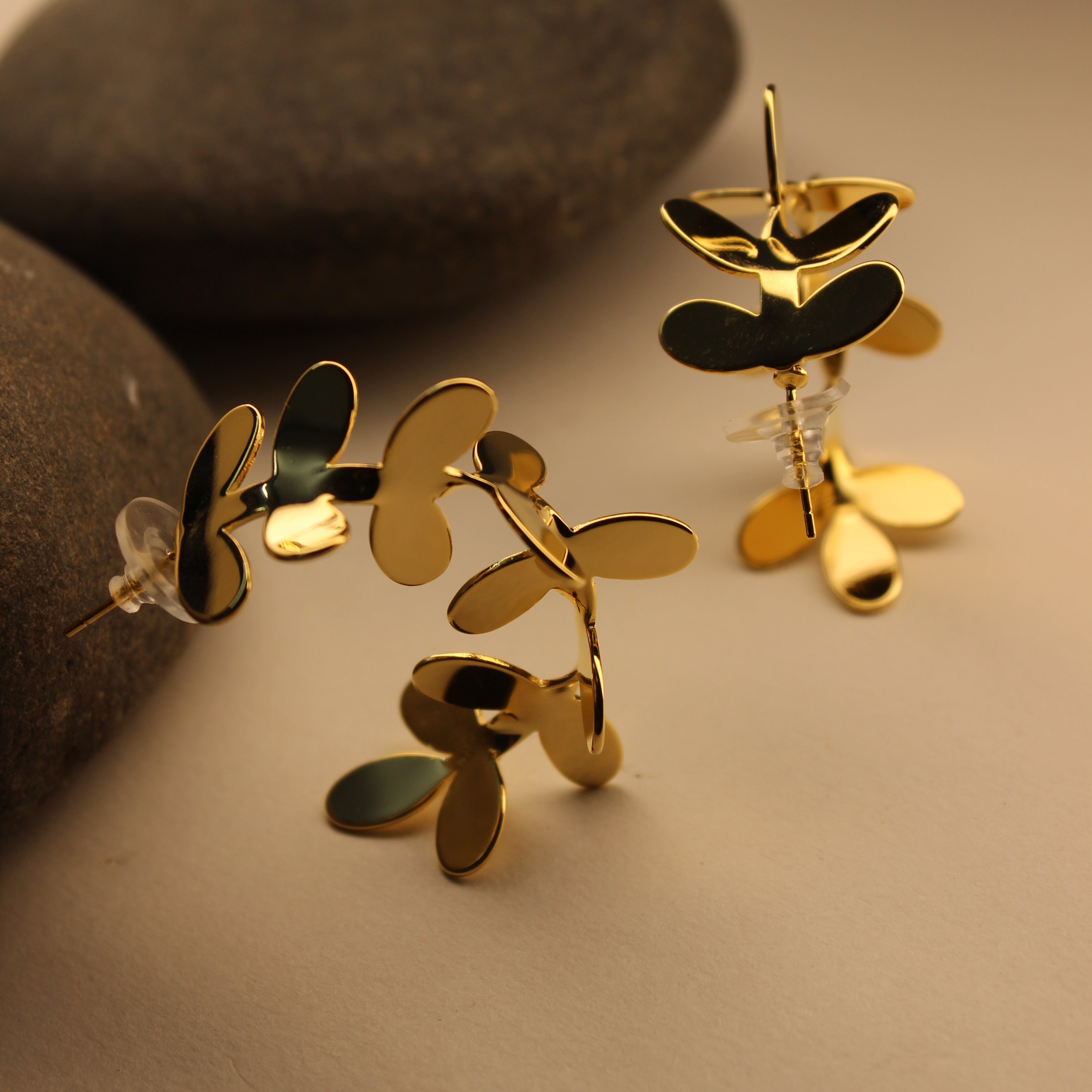 Petal Arc Half-Hoop Earrings