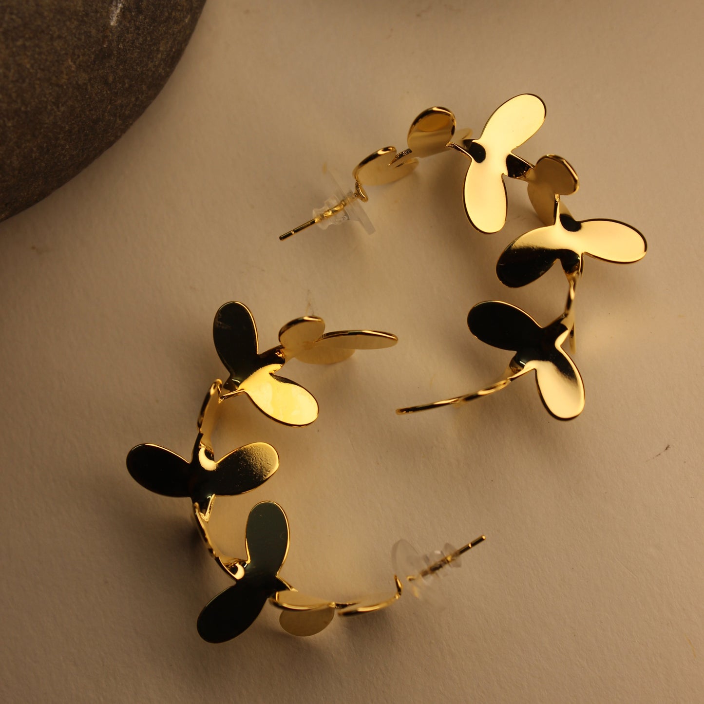 Petal Arc Half-Hoop Earrings
