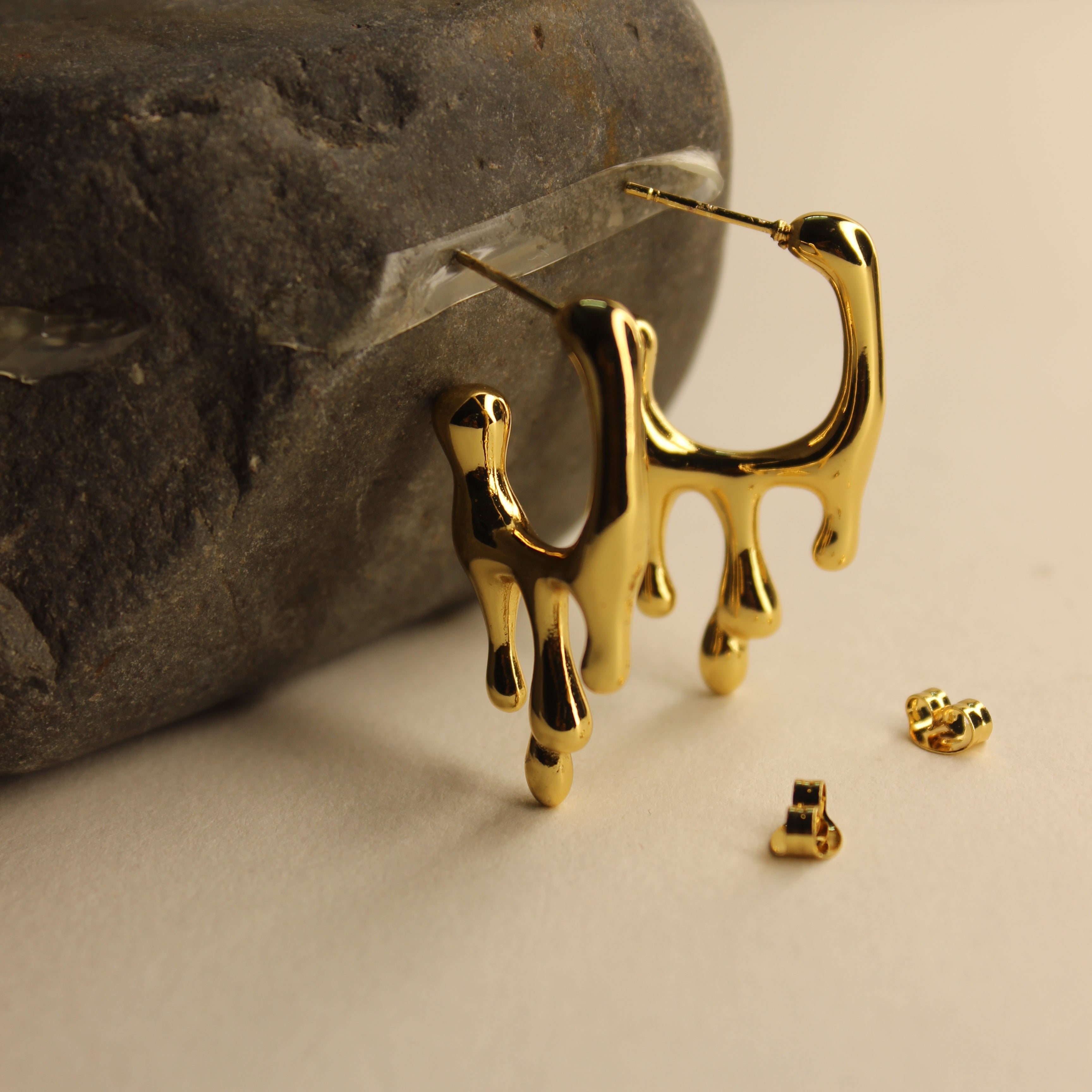 Molten Glow Hoop Earrings