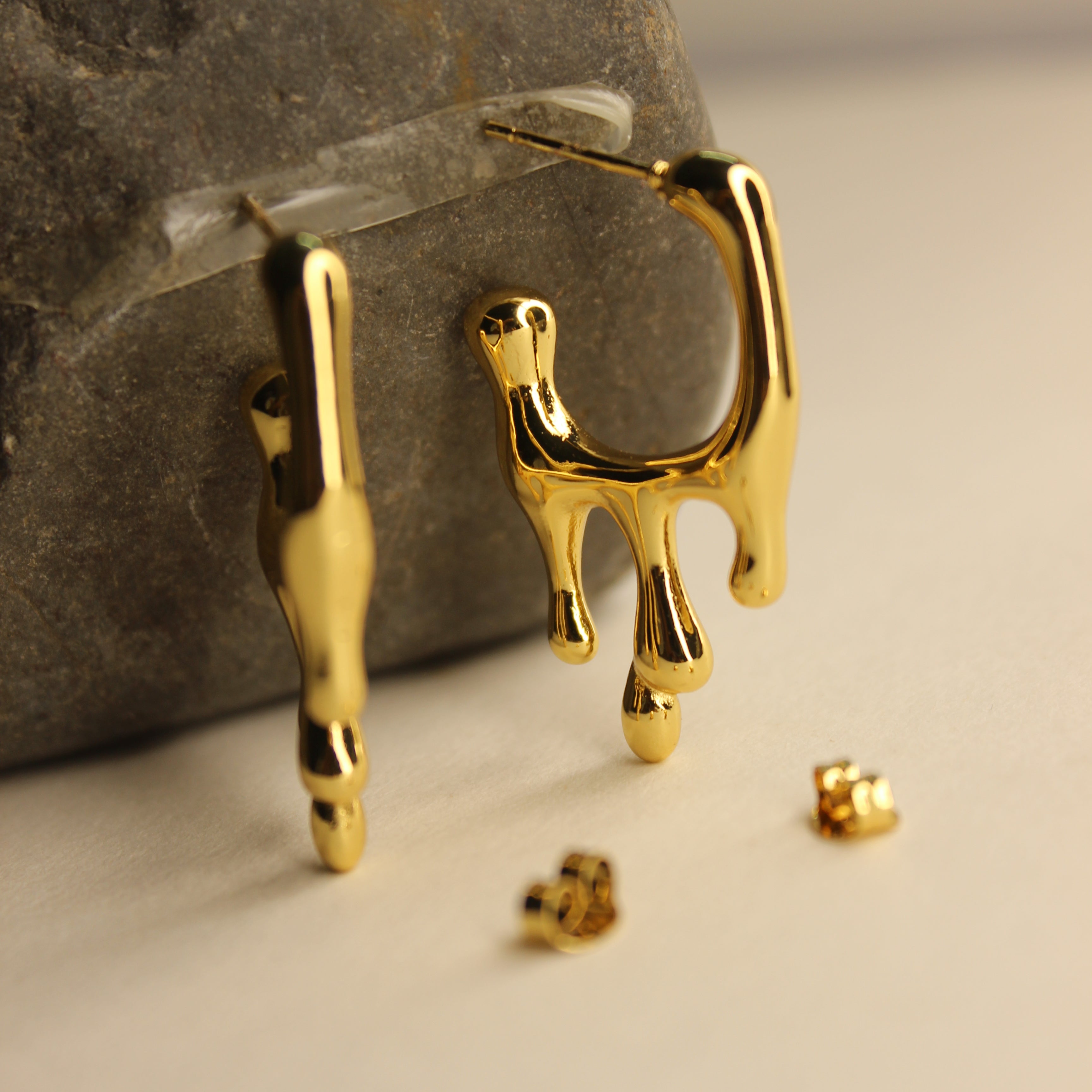 Molten Glow Hoop Earrings